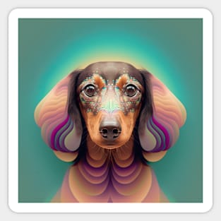 Fractal Design of A Dachshund Sticker